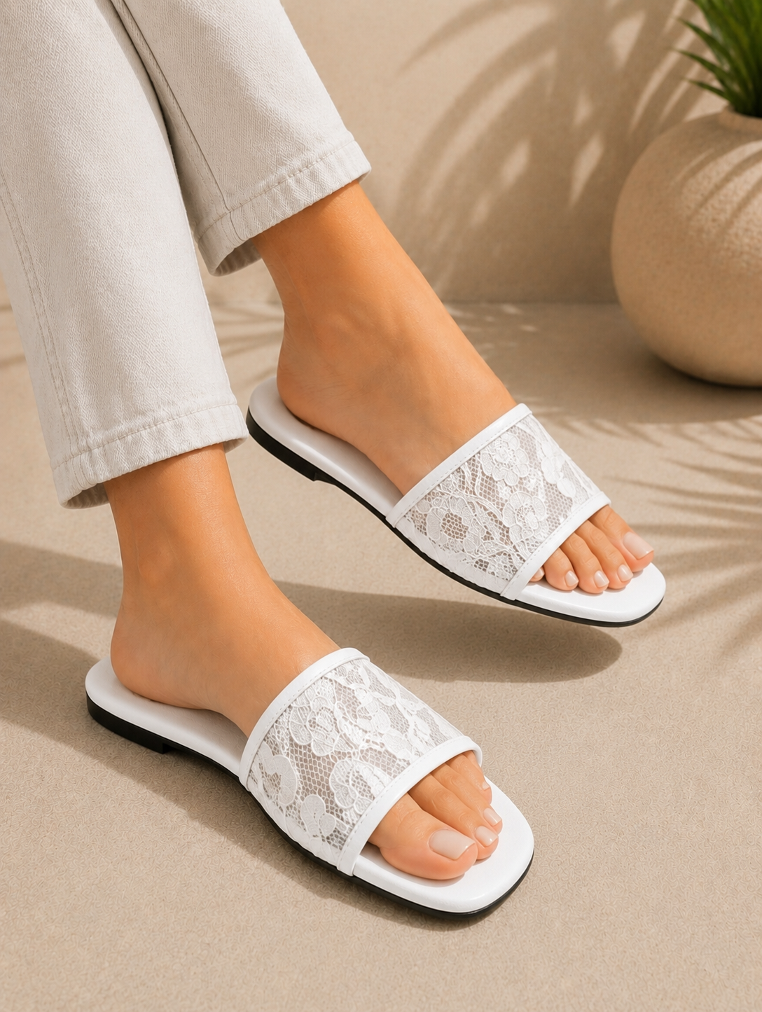 Traditional Lace Slides