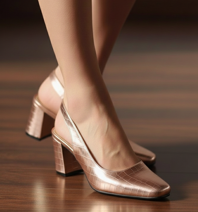 Blush Block Pumps