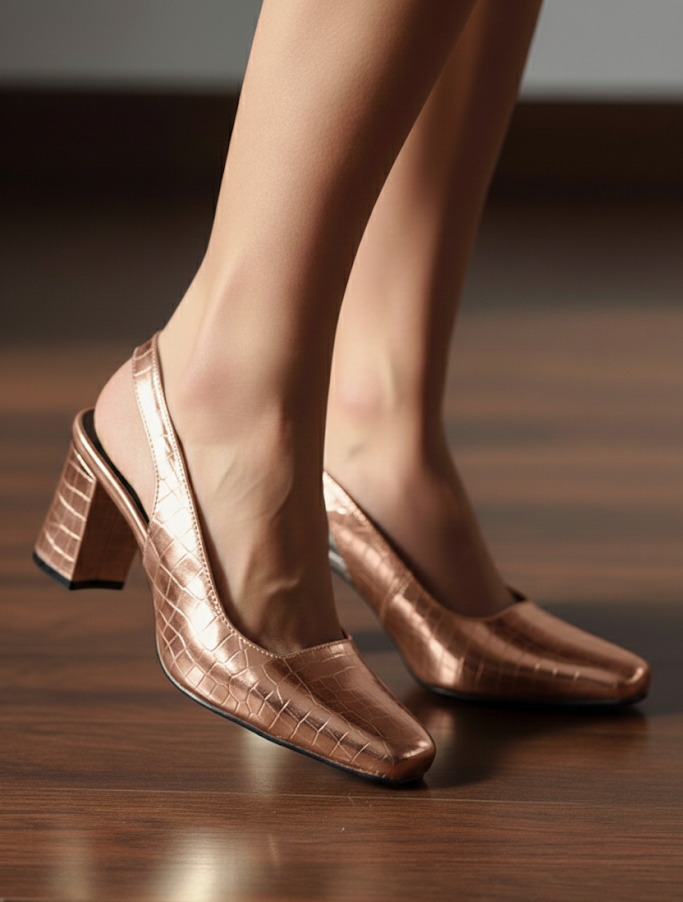 Blush Block Pumps